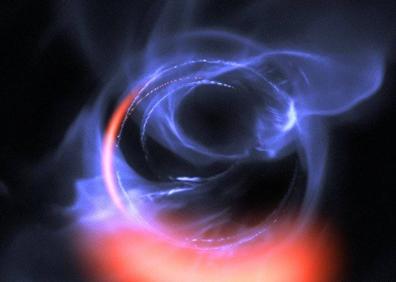 Imagen secundaria 1 - Distintas recreaciones del agujero negro de la Vía Láctea realizadas hasta ahora por la Nasa, la ESO y el EHT, consorcio que presenta hoy la imagen real que arroja. 