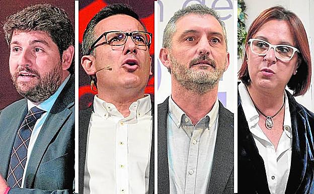 Fernando López Miras, Diego Conesa, Óscar Urralburu e Isabel Franco. 