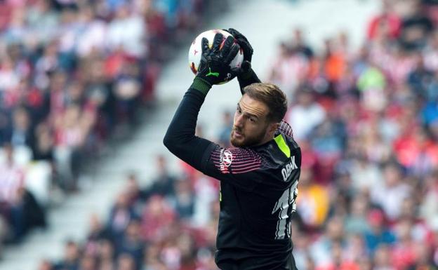 Jan Oblak, en una intervención ante el Celta.