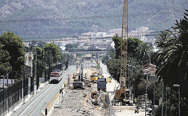Obras del AVE en Murcia.
