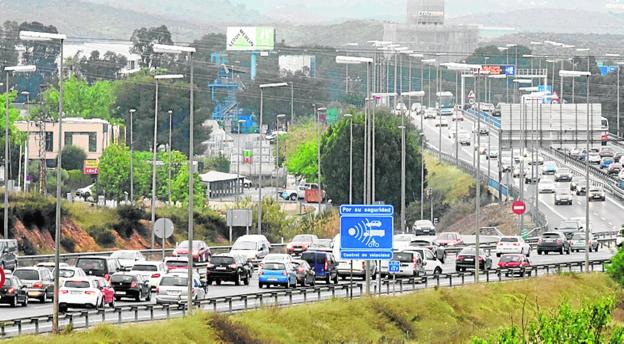 La autovía, a la altura del nudo de Espinardo, ayer. 