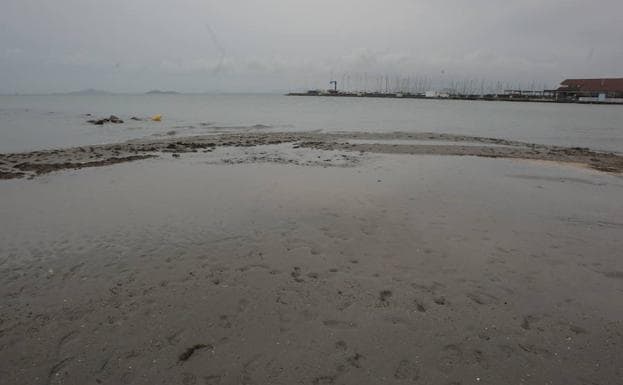 Imagen del Mar Menor durante el episodio de lluvias.