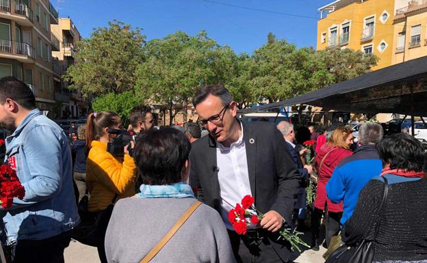 Diego Conesa, ayer, en un acto del PSOE en Calasparra. 