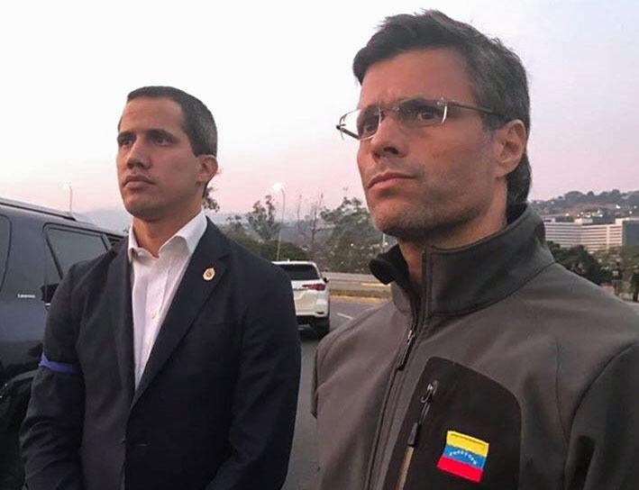 Los opositores Guaidó y Leopoldo López lideran el golpe contra Maduro 