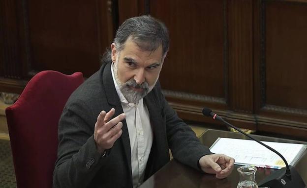 El presidente de Òmnium, Jordi Cuixart, durante el juicio del 'procés'.