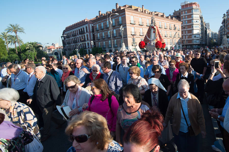 La vuelta de la patrona de Murcia se pospuso una semana para que estuviera presente en el acto celebrado el pasado sábado