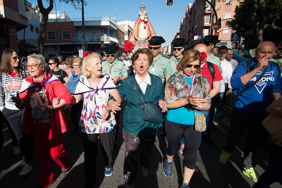 La vuelta de la patrona de Murcia se pospuso una semana para que estuviera presente en el acto celebrado el pasado sábado