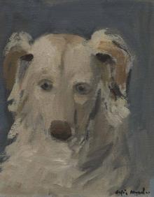 Imagen secundaria 2 - 'Bandeja y dos copas'. Óleo sobre lienzo. 1969. | 'Retrato de Sofía Sandoval'. Óleo sobre lienzo. 1949. | 'Cabeza de perro'. Óleo sobre lienzo. 1980.