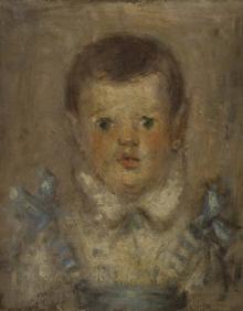 Imagen secundaria 2 - 'Mujer tendiendo ropa'. Óleo sobre lienzo. 1973. | 'Retrato de Javier'. Óleo sobre lienzo. 1955.