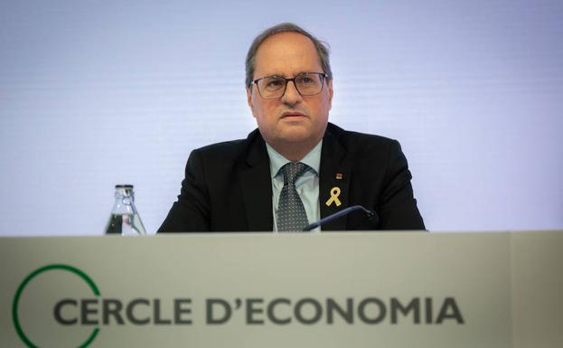 Quim Torra interviene este jueves en el Cercle d'Economia en la localidad catalana de Sitges.