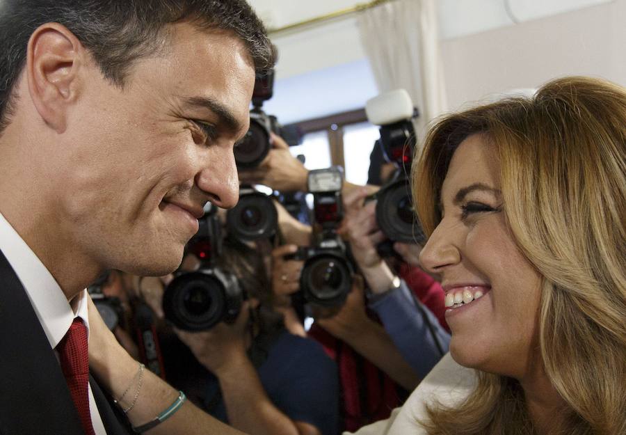 Pedro Sánchez y la expresidenta de Andalucía, Susana Díaz.