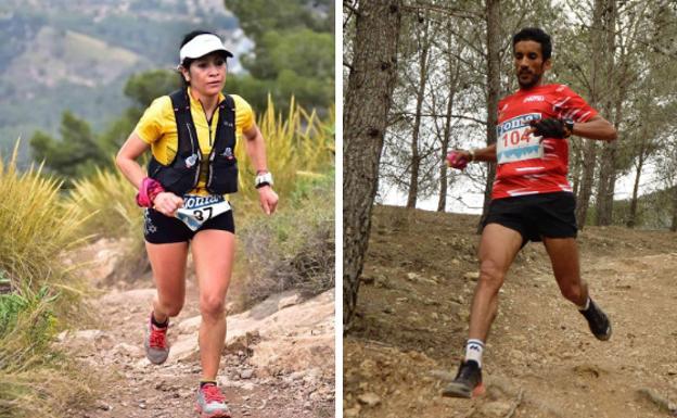 Irma Lorena Duchi y Zaid Ait Malek, el pasado 23 de marzo, en el Nacional de trail disputado en El Valle. 