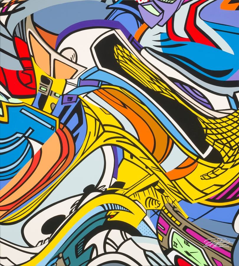 ‘Twited Graffiti’. Pro176. (París, 1976). Aerosol sobre lienzo. 100 x 90 cm.