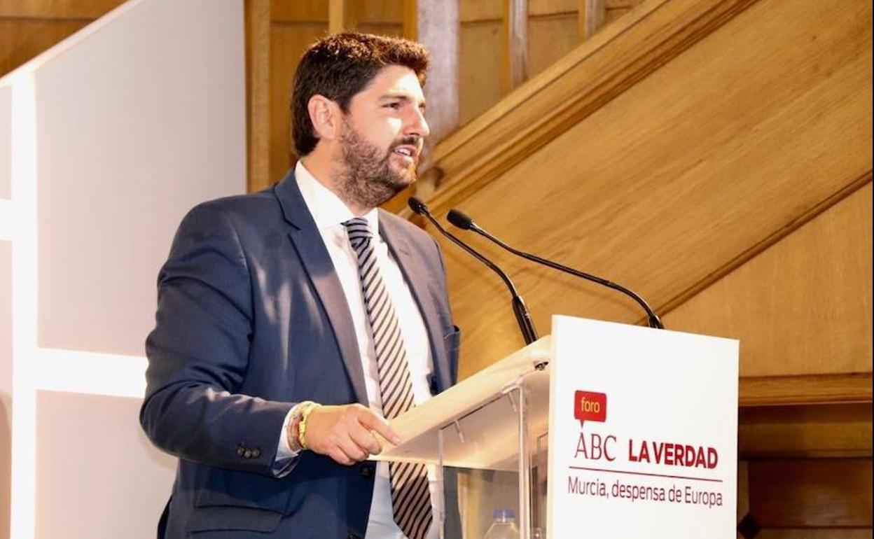 López Miras, durante su intervención en el Foro ABC-La Verdad.