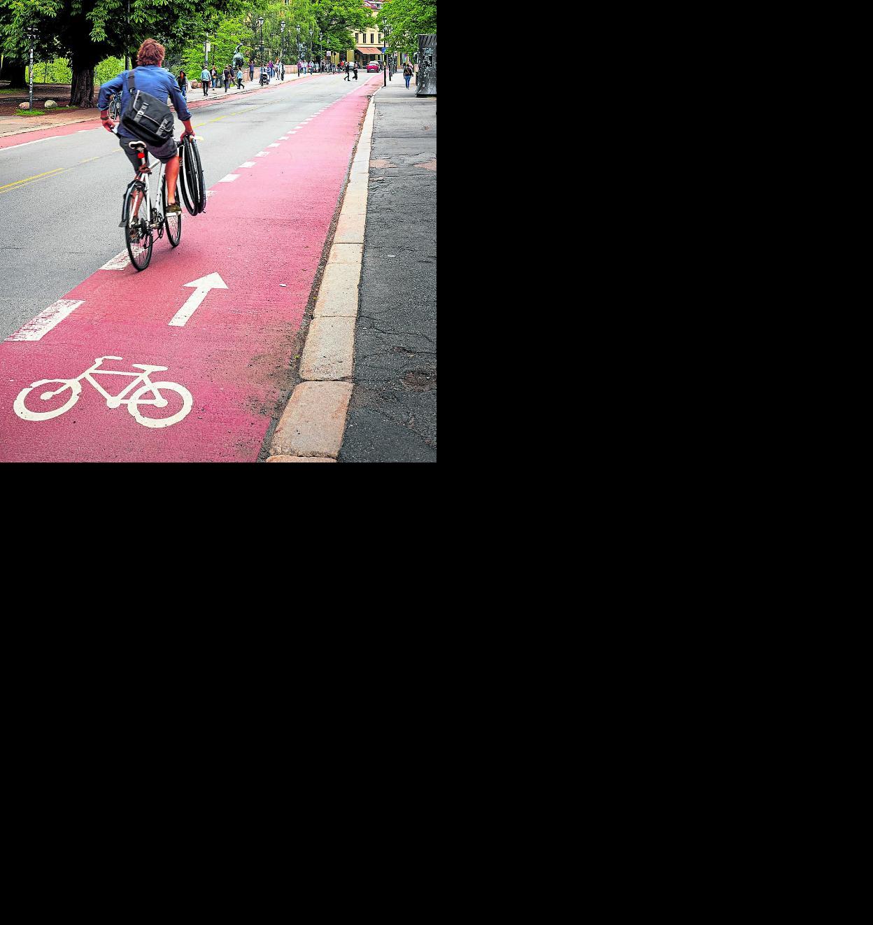 La bici se sale del carril