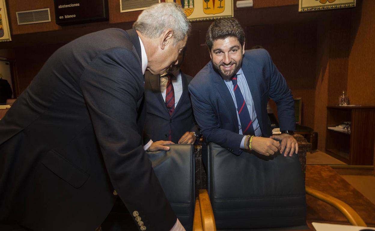 Fernando López Miras, candidato a la presidencia de la Región, este martes.
