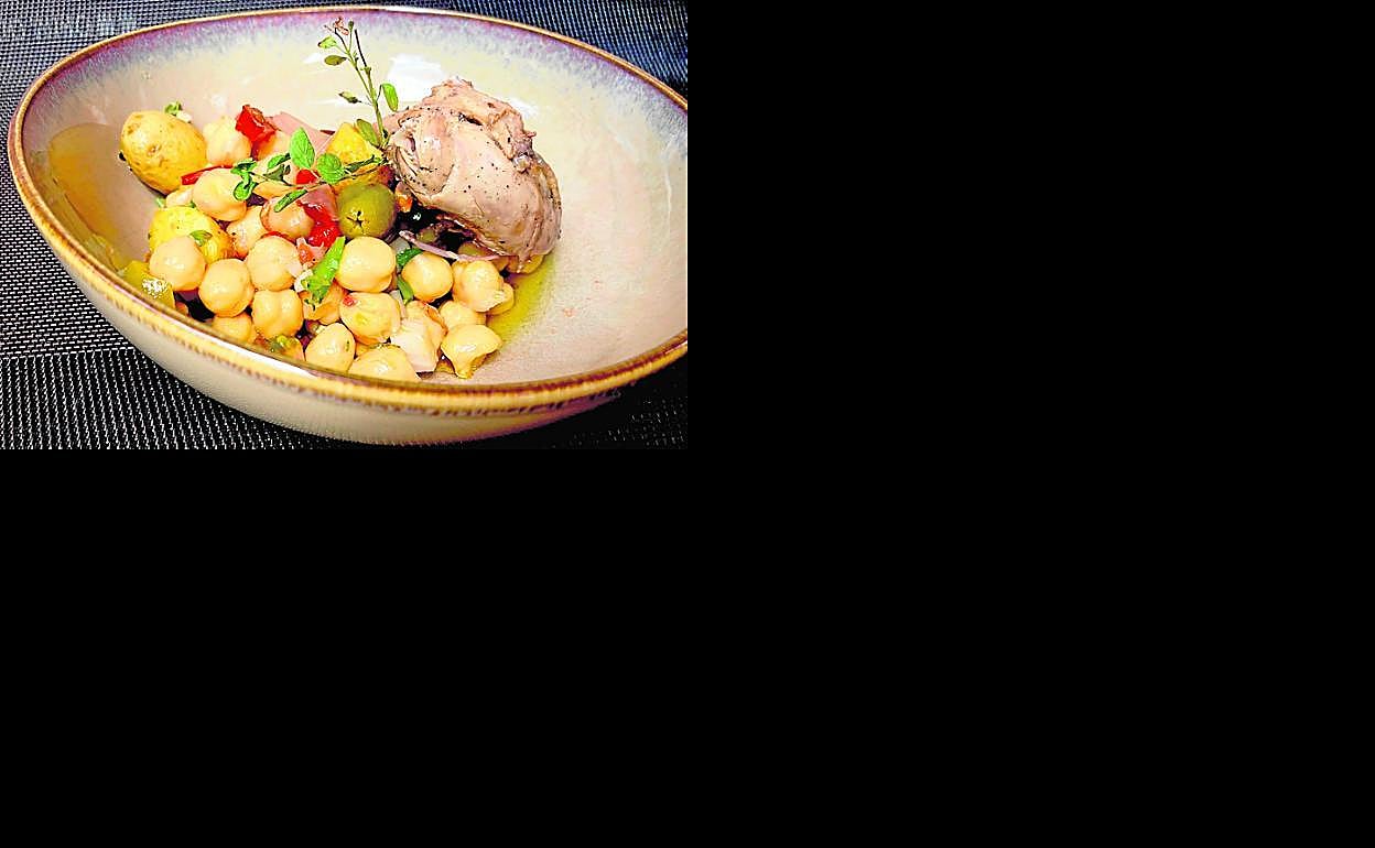 Escabeche de perdiz y garbanzos