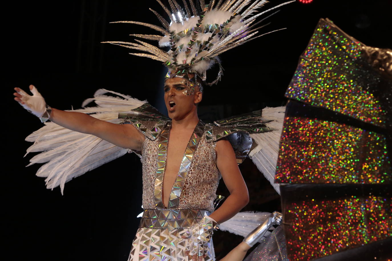 La plaza Antonio Cortijos de Águilas acogió anoche la Gran Gala de Elección de los Personajes del Carnaval 2020, un evento en el que los candidatos se dejaron al piel sobre el escenario para convencer al jurado. Los actos de esta fiesta continúan hoy, a partir de las 21.30 horas, con una muestra del Carnaval por el paseo Parra.