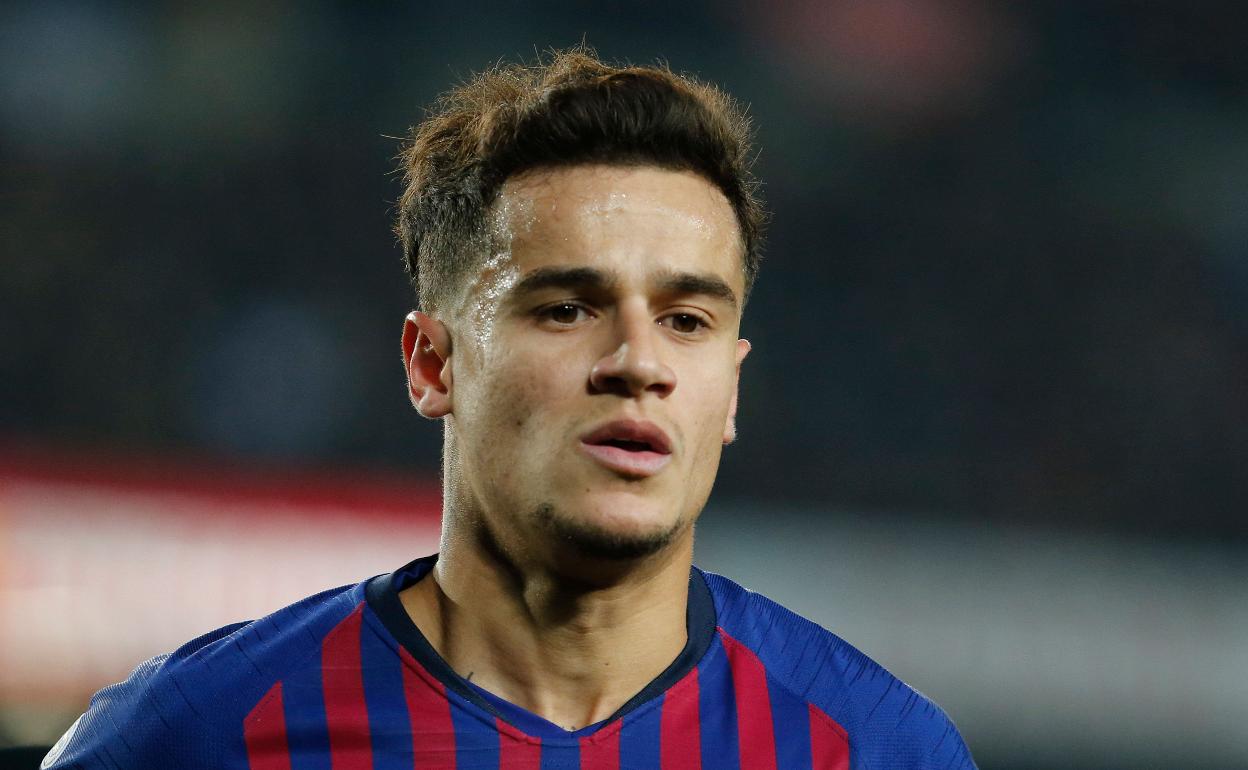 Philippe Coutinho en un partido con el Barcelona.