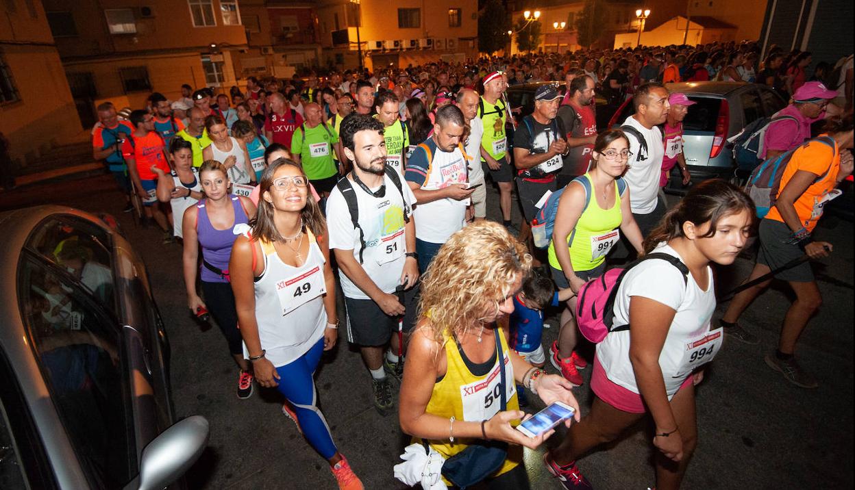 Imagen de la carrera nocturna por la sierra minera. 