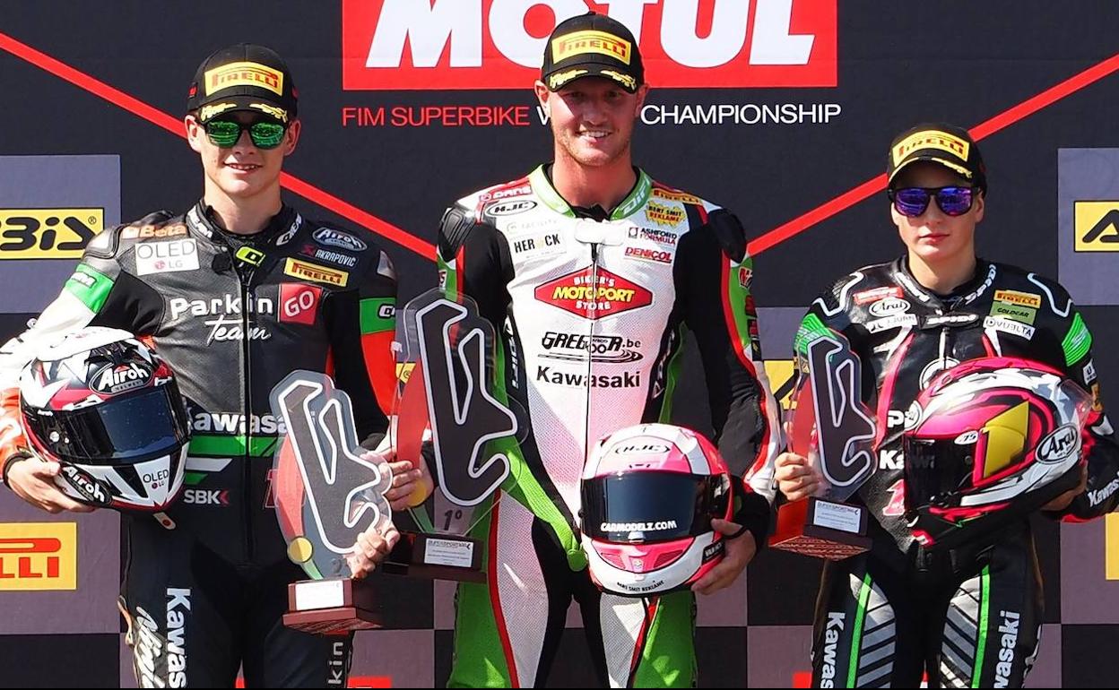 Manuel González, Scott Droue y Ana Carrasco completan el podio del Gran Premio de Portimao, celebrado este domingo. 