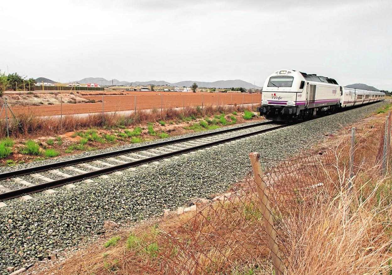 Un tren atraviesa la zona de Las Tejeras. 