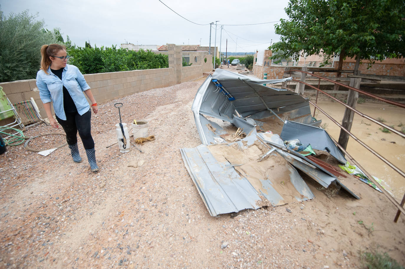Recorrido por las localidades de Alquerías, Beniel y Llano de Brujas, donde el temporal causó cuantiosos destrozos