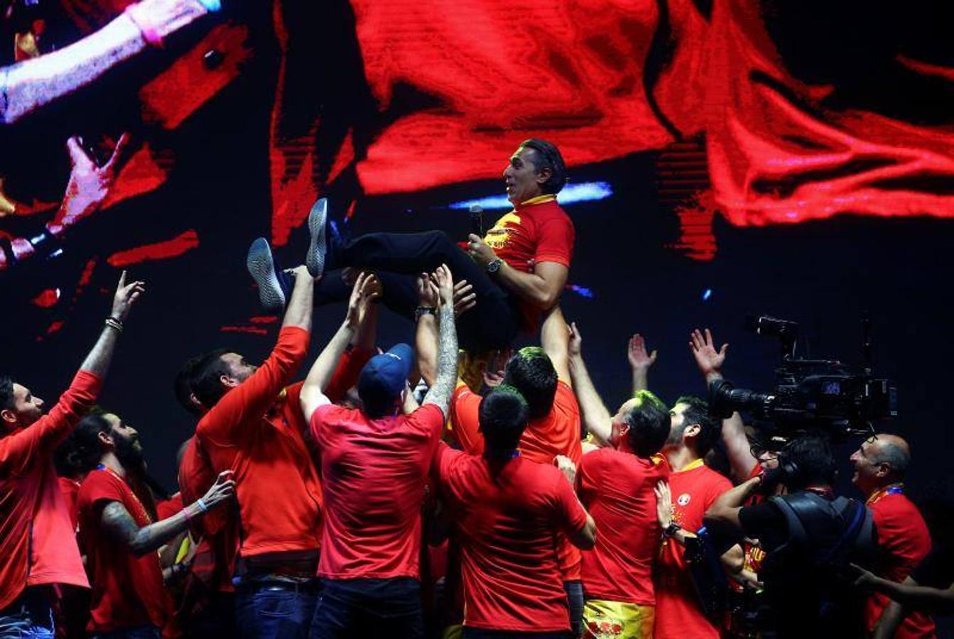 La selección española de baloncesto celebró en Madrid y por todo lo alto la segunda corona mundial de su historia