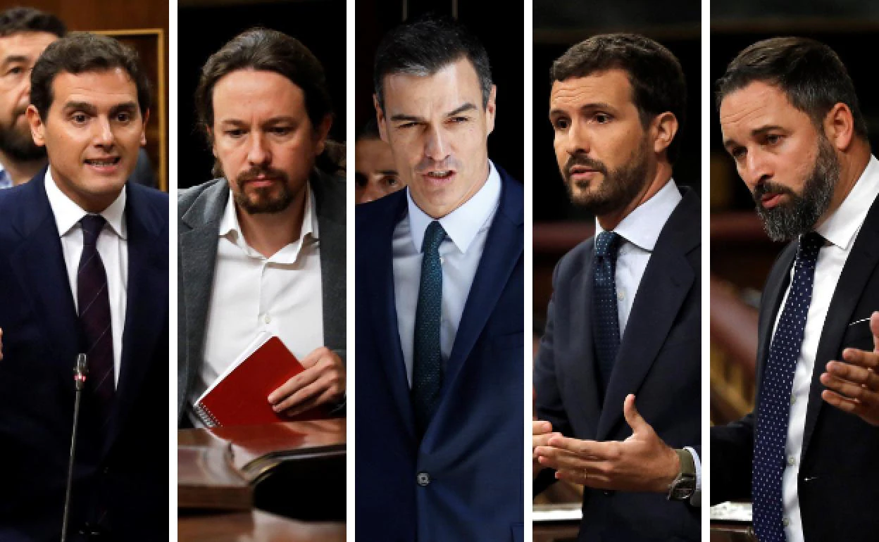Los candidatos de PP, PSOE, Cs y UP 