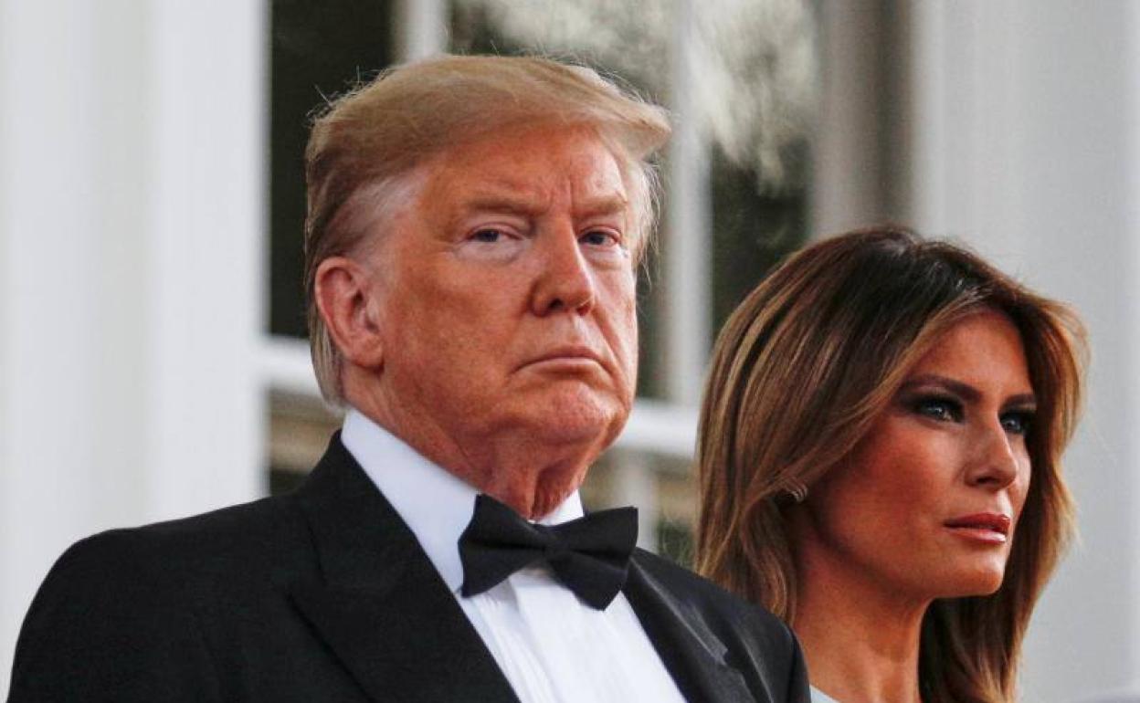 Donald y Melania Trump durante la recepción en la Casa Blanca al presidente australiano Scott Morrison. 