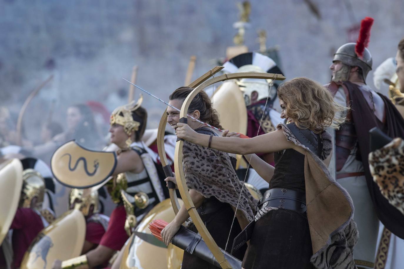 La Batalla entre carthagineses y romanos deleita a más de 5.000 personas, con una puesta en escena con más luchas cuerpo a cuerpo