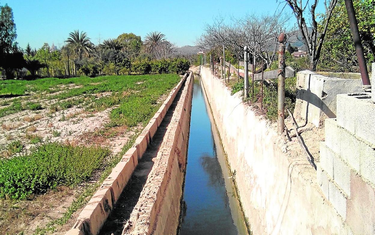 Una acequia en la huerta de Murcia. 