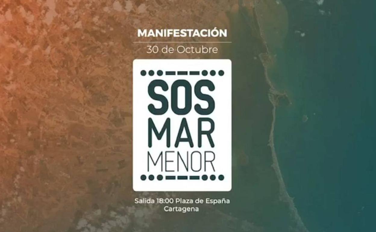 Cartel de la manifestación 'SOS Mar Menor' del próximo miercoles, 30 de octubre.