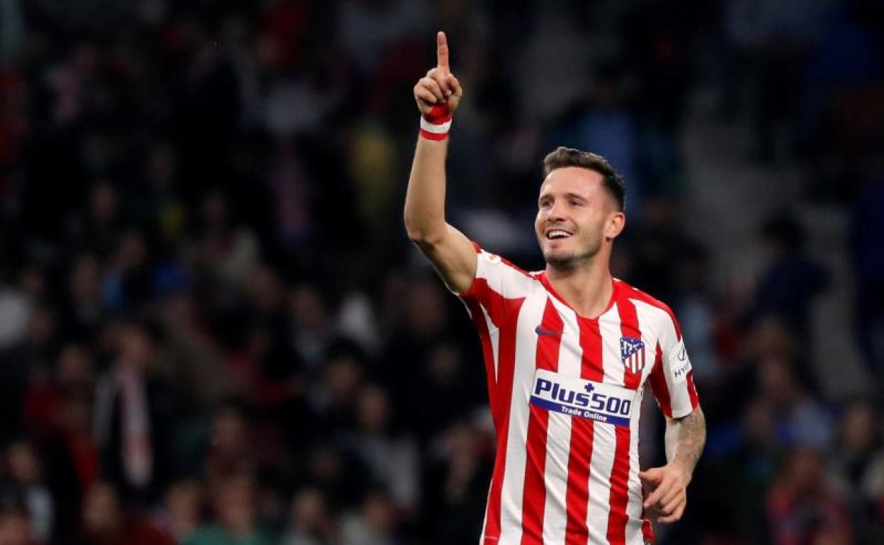 Saúl Ñíguez celebra su gol al Athletic.