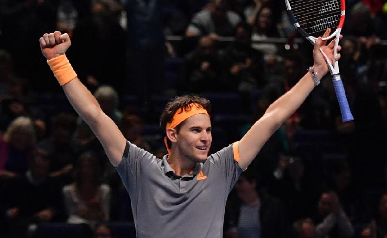 Thiem celebra su victoria ante Zverev. 