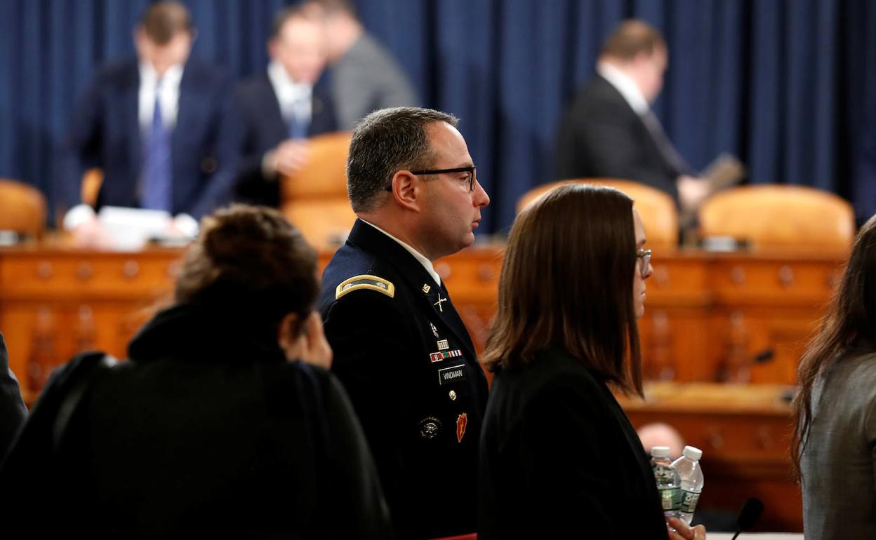 El teniente coronel Alexander Vindman, durante su declaración como testigo. 
