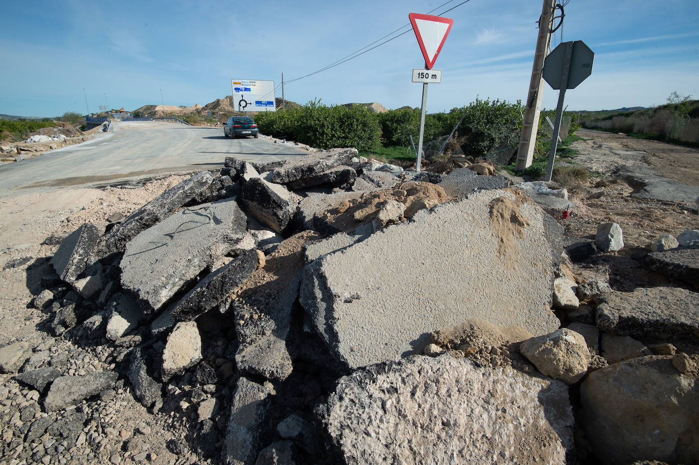 La 'autovía del bancal' (Zeneta-San Javier) tiene su acceso cortado desde hace más de dos meses en la parte de Murcia como consecuencia de los destrozos que causó la DANA.