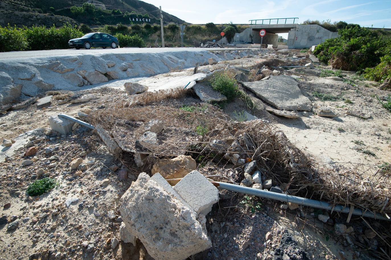 La 'autovía del bancal' (Zeneta-San Javier) tiene su acceso cortado desde hace más de dos meses en la parte de Murcia como consecuencia de los destrozos que causó la DANA.