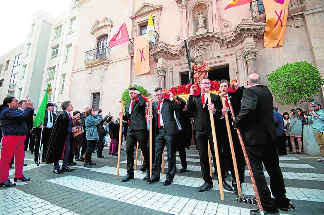 El San Andrés de Salzillo, ayer en procesión. 