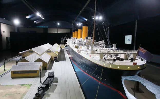 Fotografía de la maqueta del Titanic en una exposición anterior.