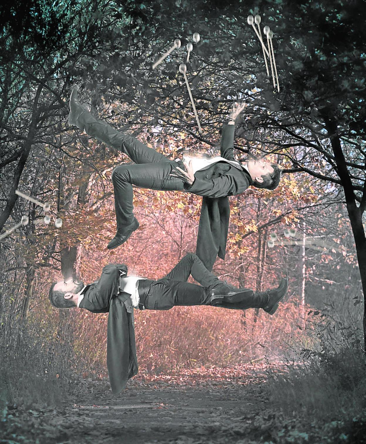 Los percusionistas Rafael Mayans y Adrián García. 