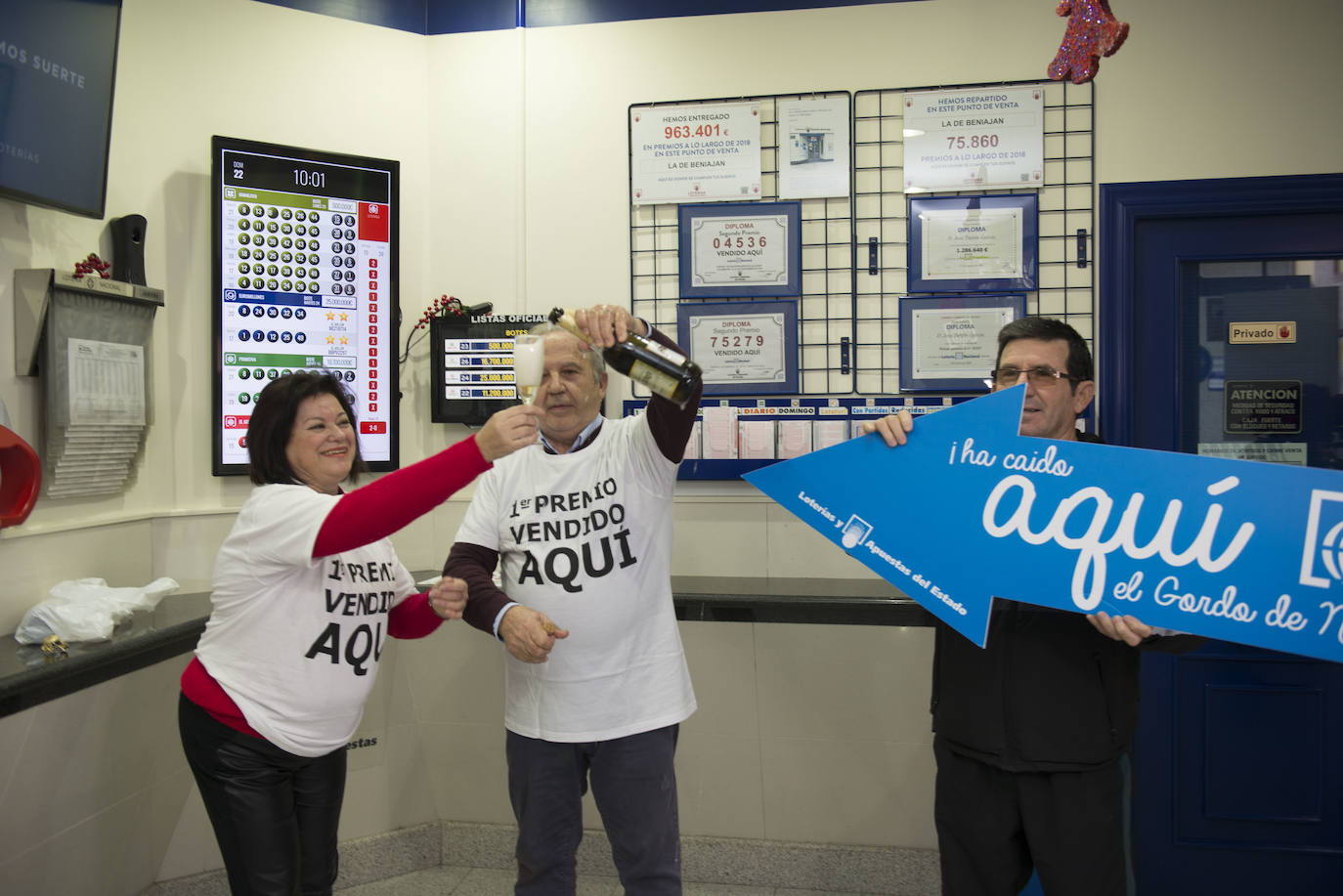 Dos administraciones vendieron ese número en la Región: la situada en la calle Mayor, número 15, de Las Torres de Cotillas; y la ubicada en la calle Adrián Viudes de Beniaján. 