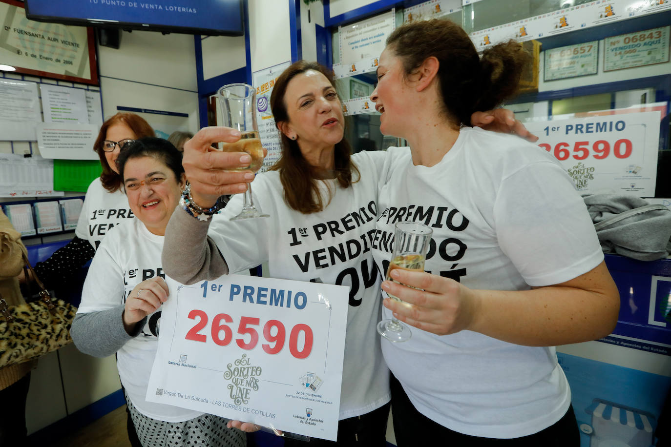 Dos administraciones vendieron ese número en la Región: la situada en la calle Mayor, número 15, de Las Torres de Cotillas; y la ubicada en la calle Adrián Viudes de Beniaján. 