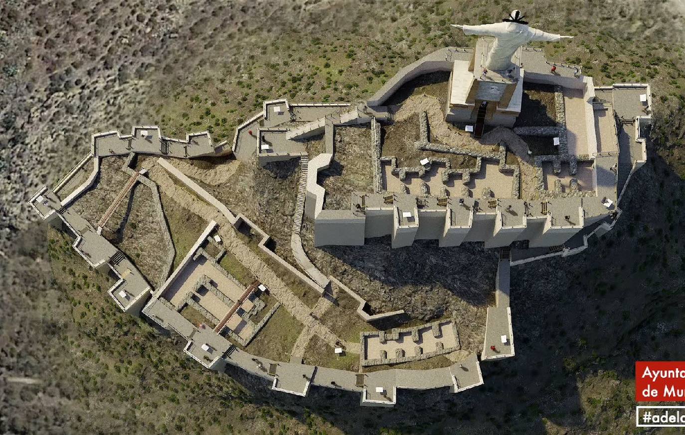 09-02-2019. El Rey Lobo muestra sus fortalezas. Presentan la recreación del parque arqueológico medieval en torno a los cuatro castillos de Monteagudo. Días después, el ministro de Cultura visita la zona. :: Ayto de Murcia. 