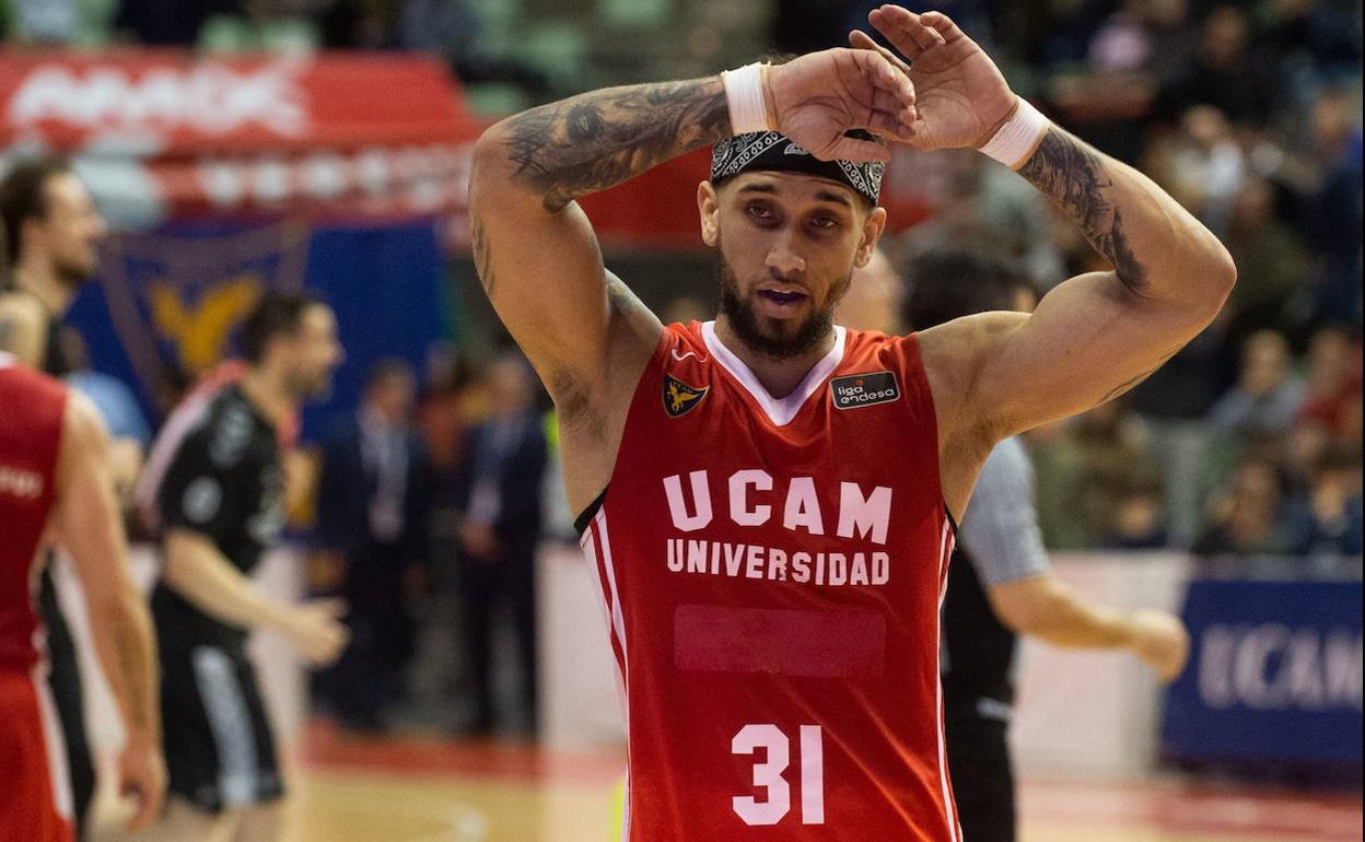 El jugador del UCAM CB Askia Booker, en una imagen de archivo.