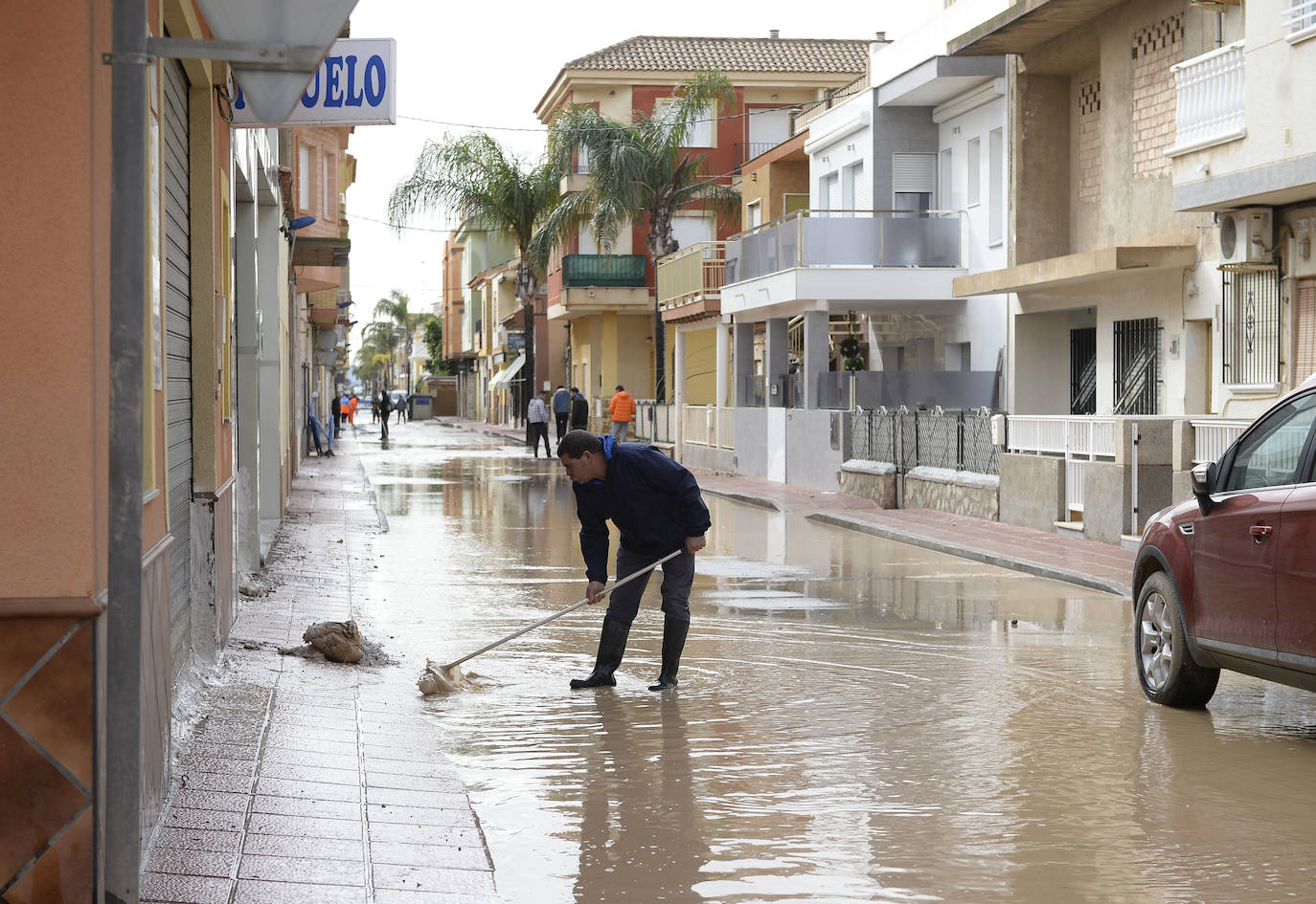 El municipio de Los Alcázares volvió a ser uno de los más afectados por el temporal que recorrió la Región