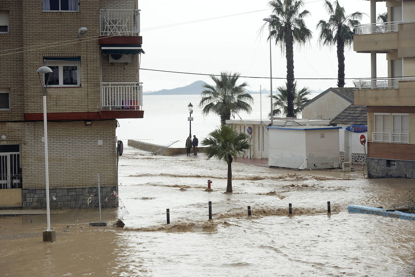 El municipio de Los Alcázares volvió a ser uno de los más afectados por el temporal que recorrió la Región