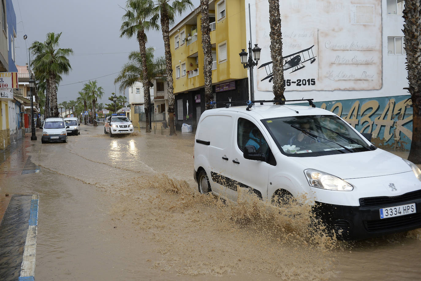 El municipio de Los Alcázares volvió a ser uno de los más afectados por el temporal que recorrió la Región