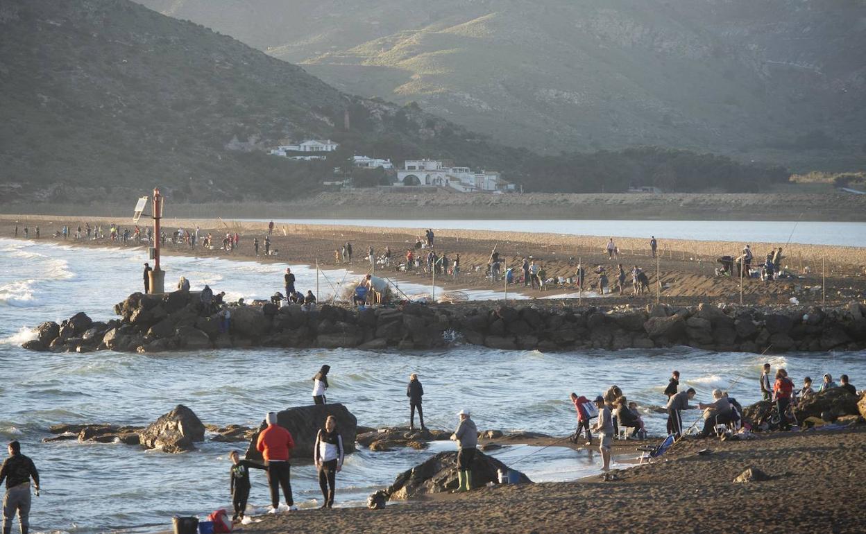 La playa del Lastre de Portmán, este martes.