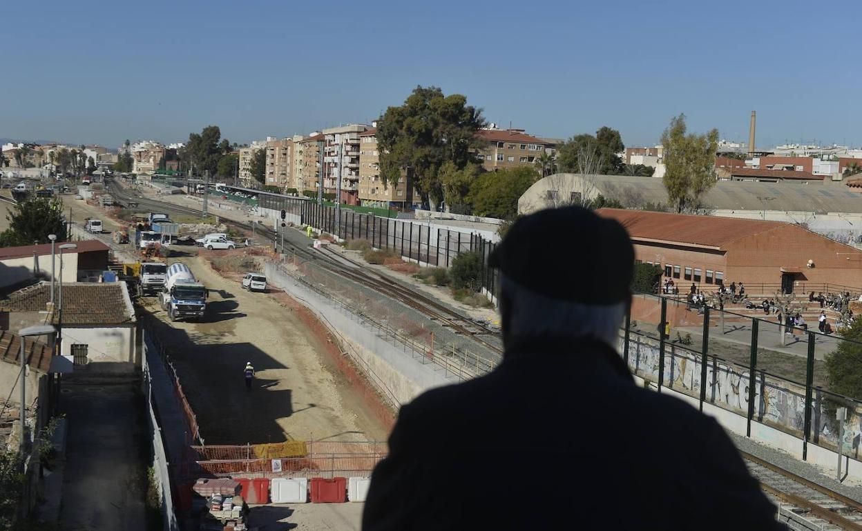 Estado de las obras del soterramiento del AVE en Murcia esta misma semana.